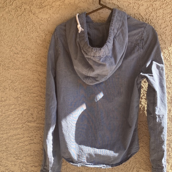 Hollister‘s denim button up hoodie men’s large - Picture 6 of 8